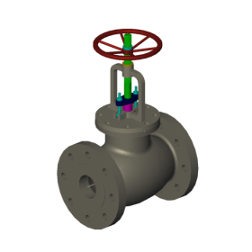 Bản vẽ van cầu (Globe Valve) Autocad 3D