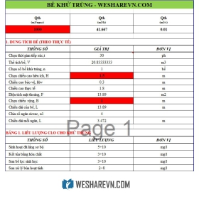 File tính toán bể khử trùng