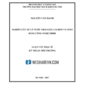 Luận văn thạc sĩ: Nghiên cứu xử lý nước thải giàu cacbon và nitơ bằng công nghệ MBBR