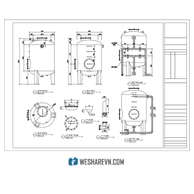 Bản vẽ chi tiết bồn lọc áp lực