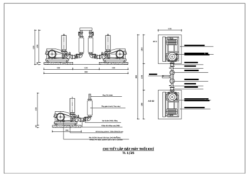 Bản vẽ chi tiết máy thổi khí