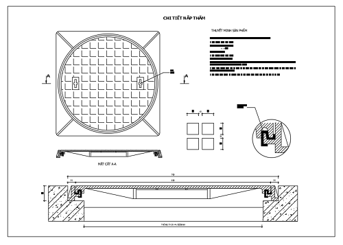 Bản vẽ chi tiết nắp thăm